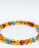 bransoletki z kamieni naturalnych Bransoletka z bursztynu, turkusu, koral 6