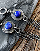 kolczyki srebrne Srebrne kolczyki tribal z naturalnym kamieniem, lapis lazuli 2