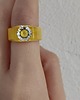 pierścionek z żywicy Żółty pierścionek z cyrkonią 8