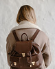 plecaki Plecak z kieszeniami - skórzany - damski - brąz klasyczny 1