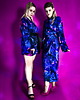 sukienki maxi damskie Jedwabiste KIMONO/SUKIENKA kopertowa w autorski print ZORZA 100% WISKOZA PREMIUM 2