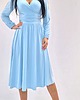 sukienki midi damskie Błękitna elegancka sukienka  midi draperia r 36-56 2