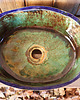 umywalki Umywalka ceramiczna, turkusowa owalna, zielona, nablatowa, niebieska 1