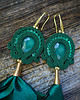 kolczyki soutache Szmaragdowe kolczyki soutache z kwiatami 2