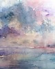 obrazy Akwarela Zachód słońca oryginalny obraz 300g 32x46 cm 2