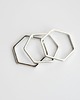 pierścionki - różne Rhodium Plated Hexagon Shape Ring 1