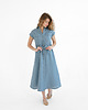 sukienki midi damskie Lniana Sukienka MARIGOLD dusty blue 6