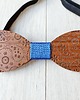 muszki i krawaty Zestaw z drewnianą muszką PAISLEY niebieski 3