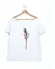 t-shirt damskie Trawa tusze Oversize Biały 1