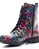 botki damskie Botki skórzane w kolorowe kwiaty (6675) 6