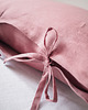 poduszki gładkie Lniana Poszewka Troczki DUSTY PINK 4