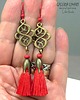 kolczyki chwosty Czerwone frędzle dla fanki długich kolczyków, kolczyki w stylu boho handmade 5