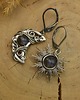 kolczyki wire wrapping Asymetryczne kolczyki księżyc i słońce labradoryt wire wrapping 3