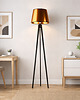 lampy podłogowe Drewniana lampa stojąca w stylu glamour do salonu CURACAO MIRROR 1