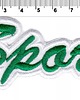 naszywki na ubrania Naszywka naprasowanka SPORT ZIELONY termoprzylepna haft 10,7x4,4cm 1