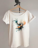 t-shirt damskie Koi niebieski na Waniliowym oversize 1