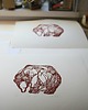 grafiki i ilustracje Linoryt "Mama" 3