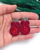 kolczyki soutache Kolczyki sutasz czerwone sztyfty małe codzienne Ella z kryształkam 1