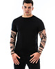 t-shirty męskie Czarny t-shirt męski z tatuażem Geometric Heart 3