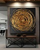 obrazy Obrazy do salonu Wielki format 120x120cm czarno złota struktura 1