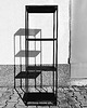 półki Regał metalowy czarny Loft 126x40 cm półka 1
