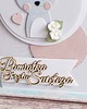 kartki scrapbooking Pamiątka Chrztu Świętego dla dziewczynki, dla chłopca króliś 4