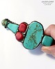 spinki i klamry do włosów Spinka do włosów Turkus i koral oryginalnny prezent handmade 1