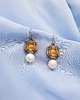 kolczyki swarovski Kolczyki z perłami i żółtym kryształem srebro 3