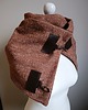 szale damskie Szal wełniany ze skórą, Komin Unisex Brązowy 4
