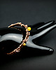 bransoletki wire wrapping Miedziana bransoleta mankietowa z agatami 8