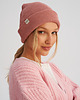 czapki damskie Czapka zimowa z bawełny organicznej różowa 3