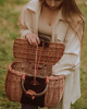 torebki do ręki Elegancki kosz wiklinowo skórzany z ręcznie obszytymi uchwytami od Ladybuq Art 5