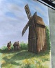 grafiki i ilustracje Akwarela Wiatrak Wielkopolska Architektura Ludowa Krajobraz 30x42 Prezent 5