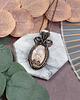 wisiory Miedziany wisiorek wire wrapping z agatem crazy lace #542 2