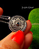 wisiory Naszyjnik Mandala - Srebro Topaz London Blue 3