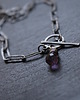 srebrne naszyjniki Łańcuszak oksydowany z ametystem 3