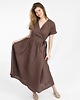 sukienki midi damskie Lniana Sukienka JASMINE DARK CHOCOLATE 1