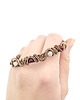 bransoletki wire wrapping Miedziana bransoleta mankietowa z rubinem i różowym kwarcem 5