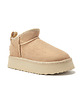 botki damskie Cosy Ultra Short Platform beżowe 1
