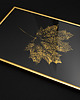 grafiki i ilustracje Autorska Grafika Botaniczna. Złoty Plakat Liść Klonu 20x30cm. Złota Rama Alu 2