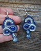 kolczyki soutache Granatowo-szare kolczyki soutache 3