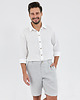 spodnie męskie Lniane spodenki SUNRISE light gray 6