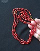 naszyjniki - inne BOHO 3-rzędowy naszyjnik z przeróżnych czerwonych małych koralików handmade 2
