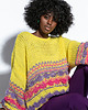 swetry damskie Kolorowy sweter boho F1820 żółty 3
