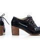 botki damskie SKÓRZANE PÓŁBUTY ZAPATO 251CZARNY LAKIER 2