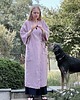kurtki damskie Długie Kimono lniane brudny roz 2