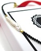 chokery Naszyjnik Czarny Choker Turmalin & Biała Perła  KYOTO PEARL GRACE 1