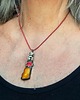 wisiory Bursztyn, jaspis dalmatyński i koral w wisiorku handmade prezent z klasą 1