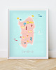 plakaty Plakat - Mapa Sardynii 1
