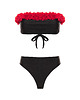 stroje kąpielowe i kostiumy kąpielowe damskie LAURA FLOWER Black Bikini Z Kwiatami Komplet 6